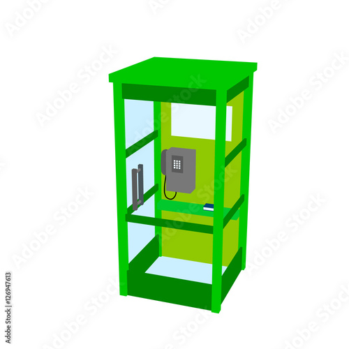 Phone booth. Isolated on wh...