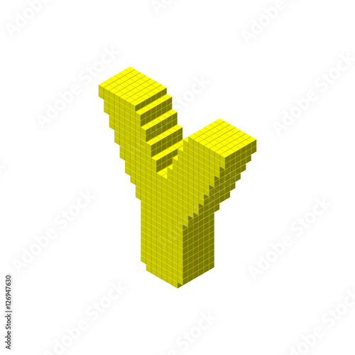 3d pixelated capital letter...