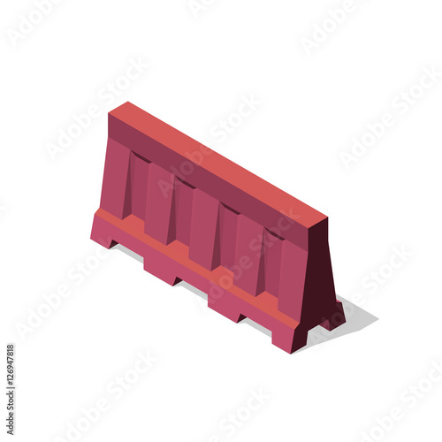Road barrier.Isolated on wh...