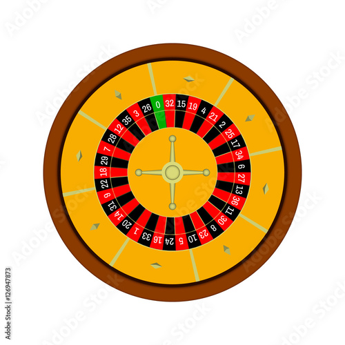 Casino roulette wheel. 3d Vector colorful illustration.