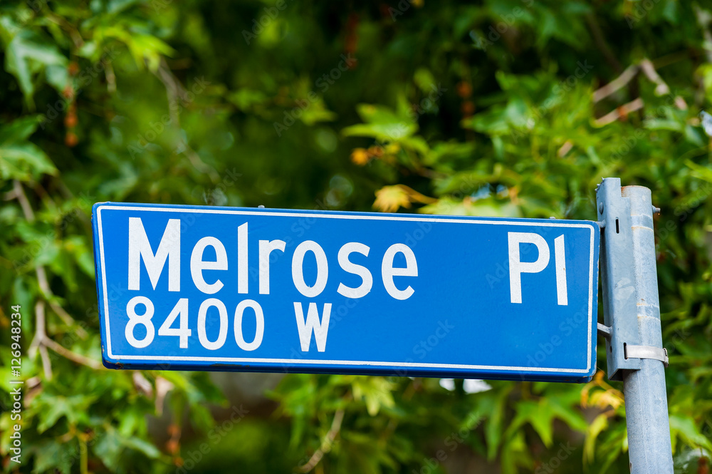 Melrose Place Road Sign in Los Angeles