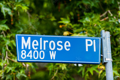 Obraz na płótnie Melrose Place Road Sign in Los Angeles w salonie
