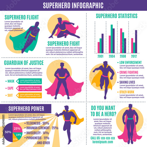 Superhero Infographics Layout 
