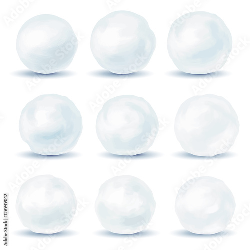 Photo Snowball icons isolated on white background. Vector illustration