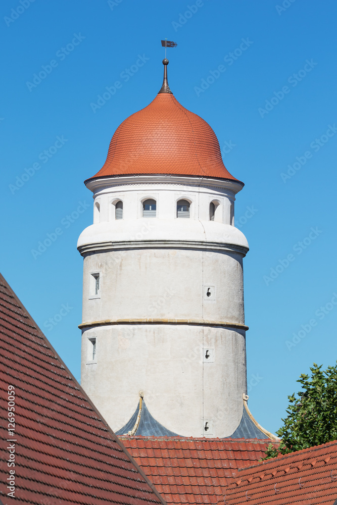 Tower overlooking the city wall of Nordlingen along the Romantic Road