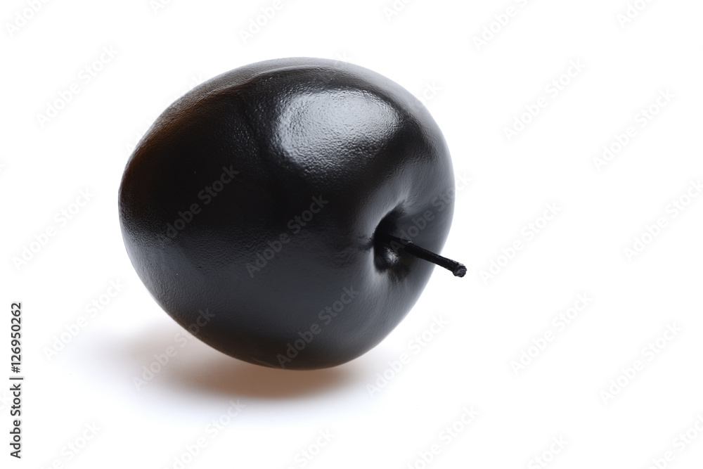 Black apple isolated on white Black apple isolated on white