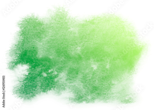 Abstract green watercolor on white background.This is watercolor splash.It is drawn by hand.