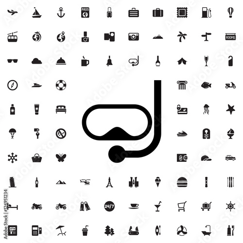 underwater mask icon illust...