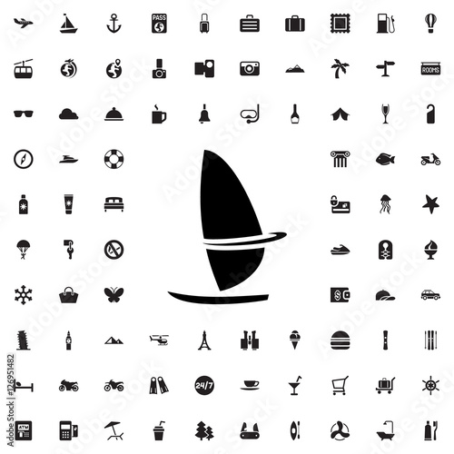 windsurfing icon illustration
