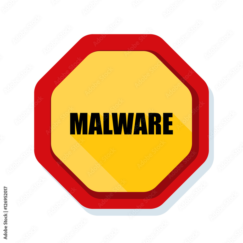 Malware Attention Hazard sign Malware Attention Hazard sign