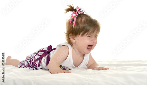 Adorable baby girl crying