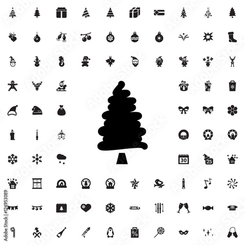 Christmas tree icon illustr...