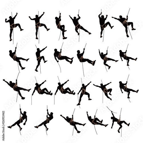 Canvas Print climber silhouette two color