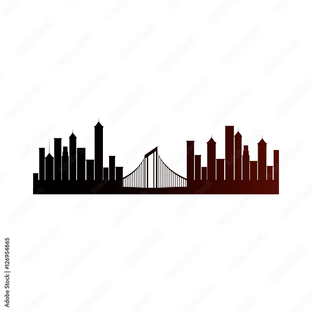 Obraz premium cityscape sky line isolated icon vector illustration design