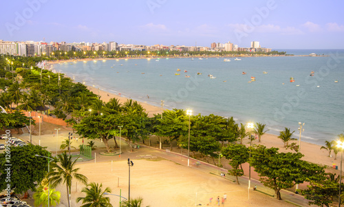 Aerial view of Pajucara beach in Maceio , Alagoas , Brazil  . photo