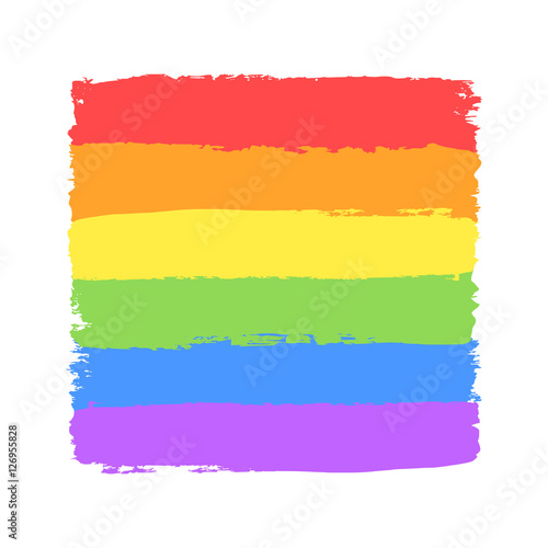LGBT, gay and lesbian pride rainbow texture. Vector symbol of gay pride design element isolated on white background.