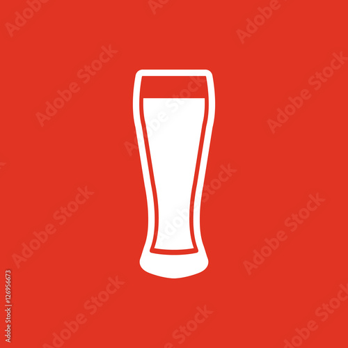 Glass of beer icon. Beer and pub, bar symbol. UI. Web. Logo. Sign. Flat design. App.Stock