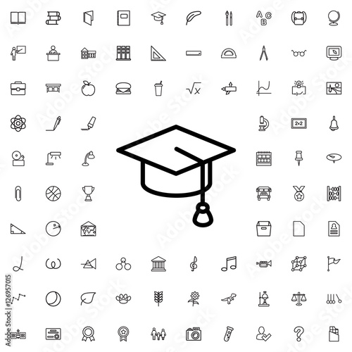 graduation hat icon illustration