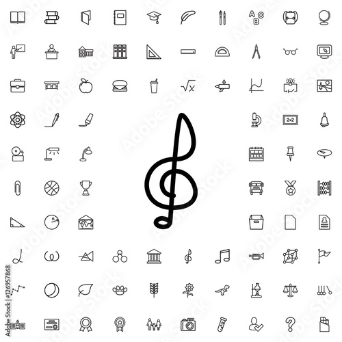 treble clef icon illustration