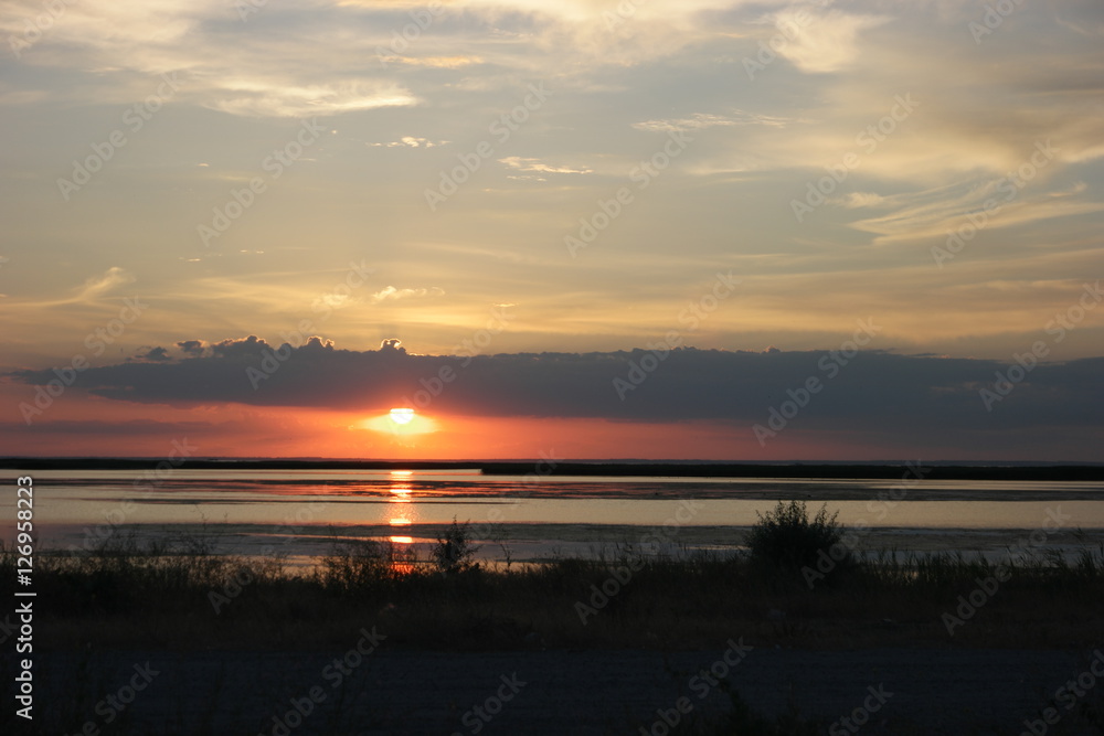 sunset over the sea, calm, outdoor recreation, relaxation