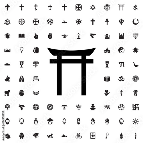 Japanese temple icon illustration