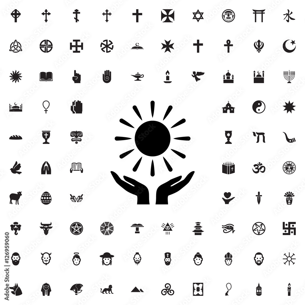 sun hand icon illsutration sun hand icon illsutration