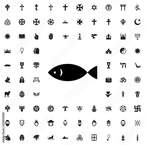 christian fish icon illustr...