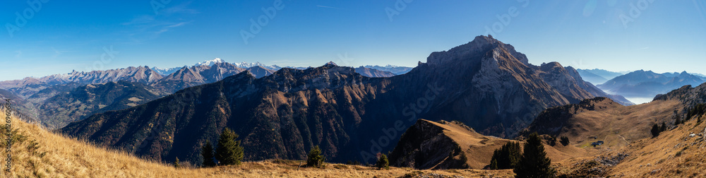 Bornes - Aravis Mountain range panoramic