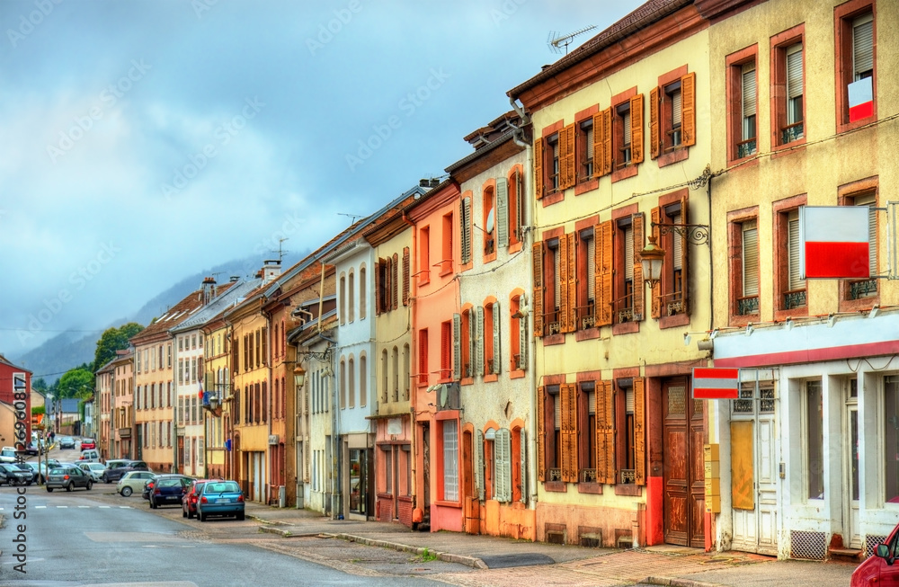 Traditional houses in Senones, a village in the Vosges Department - France