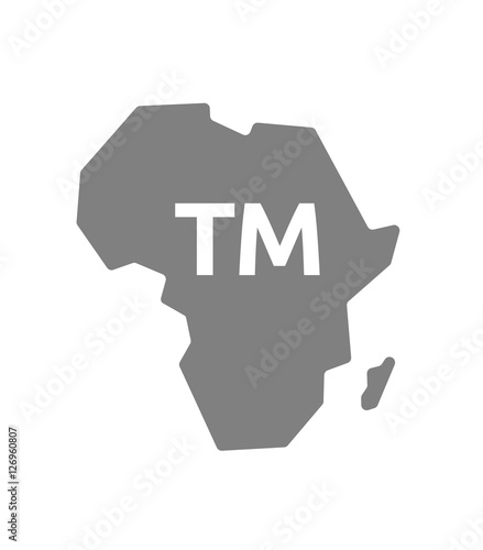 Isolated Africa map with    the text TM