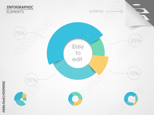 Pie chart. Elements for infographic