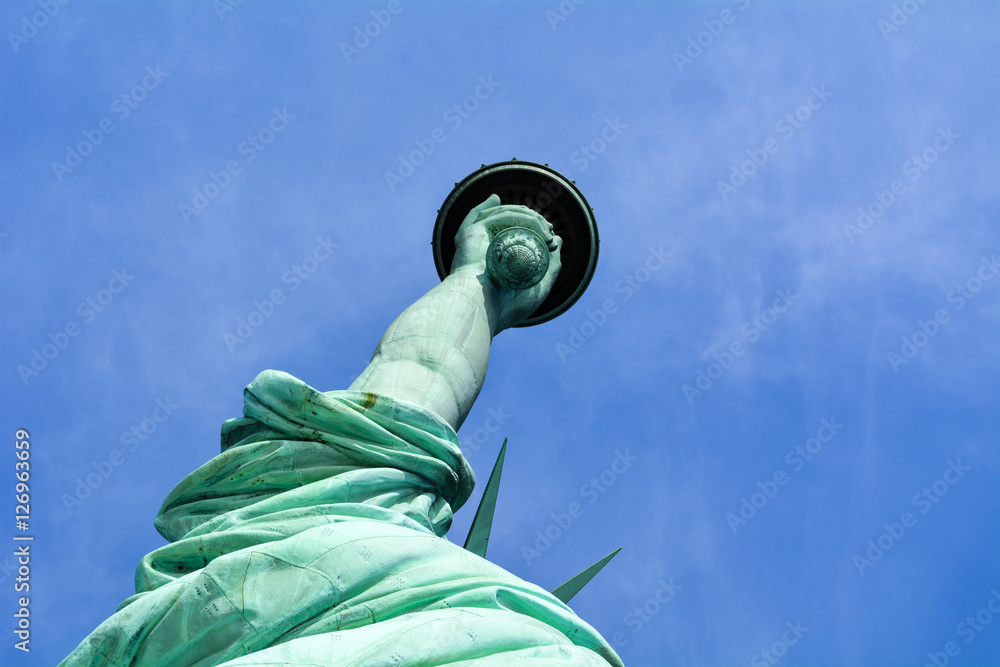 Fototapeta premium Statue of Liberty Torch from Below