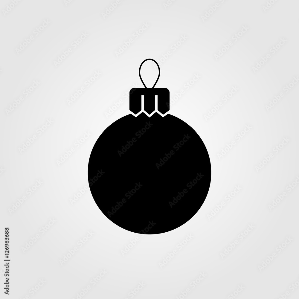 Flat isolated icon of Christmas ball Flat isolated icon of Christmas ball