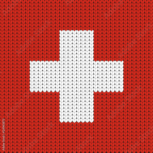 Knitted flag of Switzerland