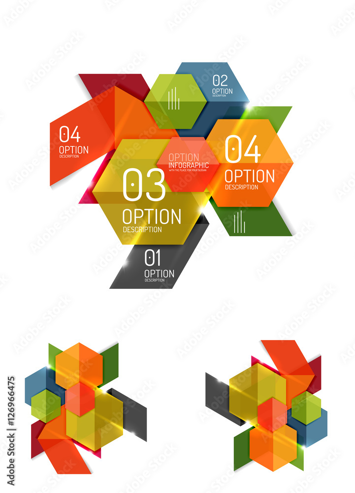 Set of abstract geometric paper graphic layouts Set of abstract geometric paper graphic layouts