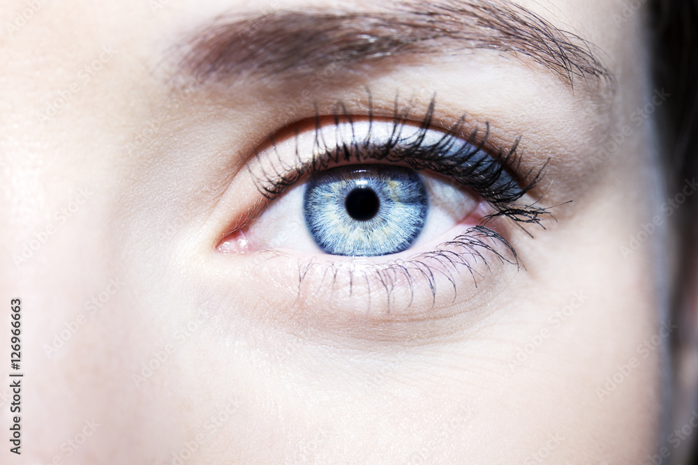 Beautiful insightful look blue woman's eyes Beautiful insightful look blue woman's eyes