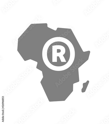 Isolated Africa map with    the registered trademark symbol