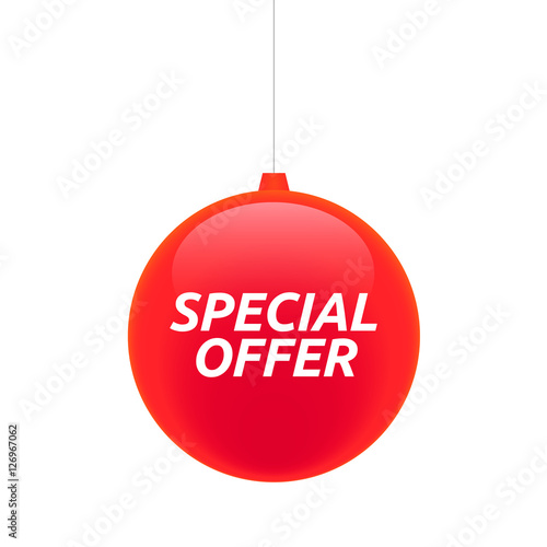Isolated christmas ball with    the text SPECIAL OFFER
