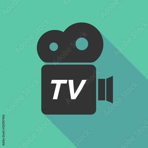 Long shadow camera icon with    the text TV