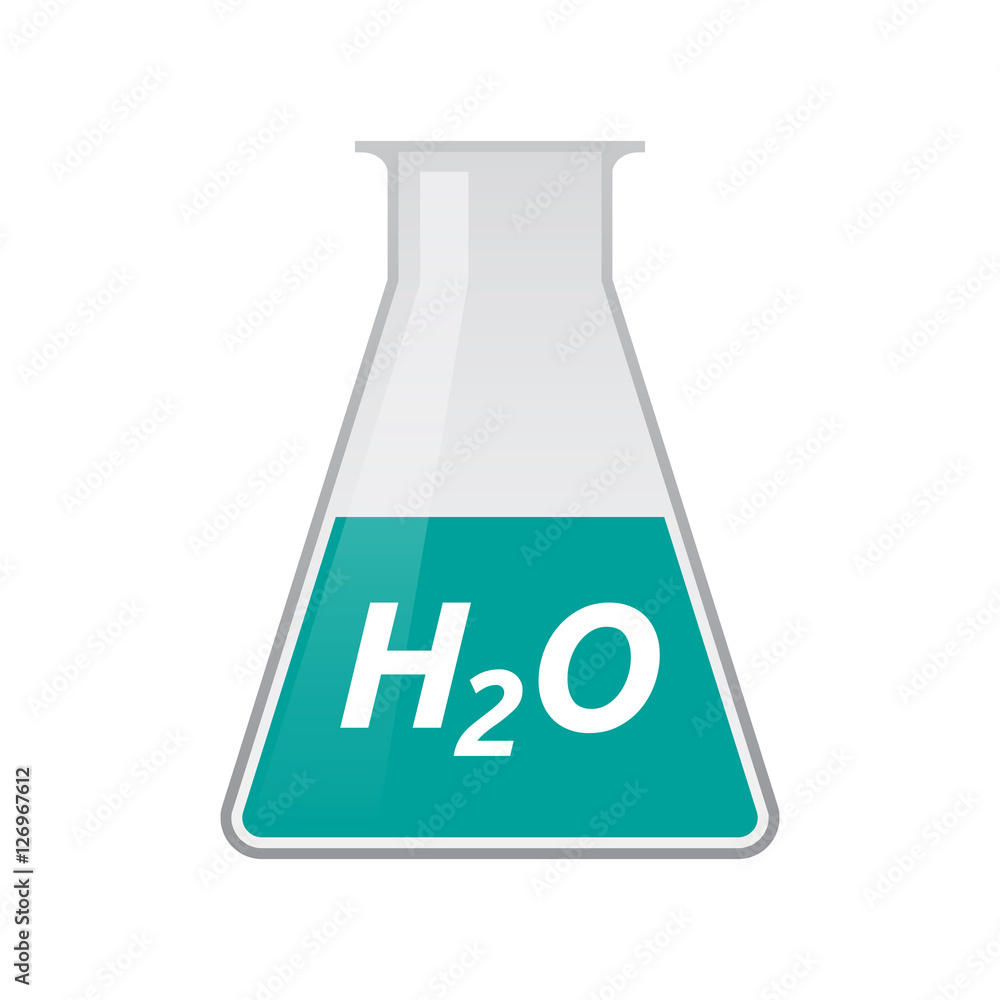 Isolated test tube with the text H2O Isolated test tube with the text H2O