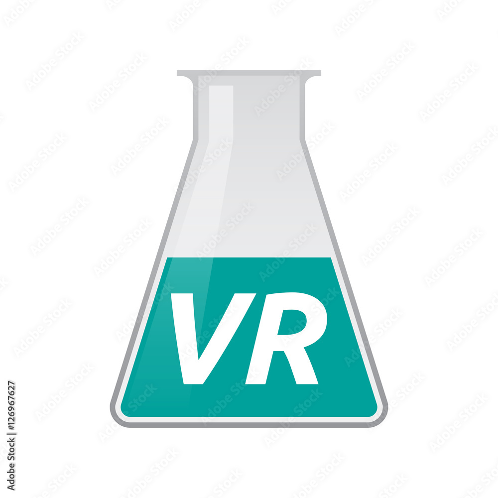 Isolated test tube with the virtual reality acronym VR Isolated test tube with the virtual reality acronym VR