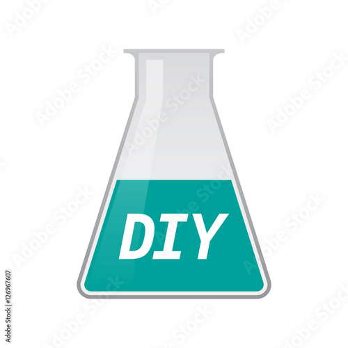 Isolated test tube with    the text DIY
