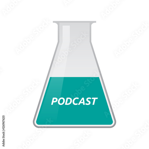 Isolated test tube with    the text PODCAST