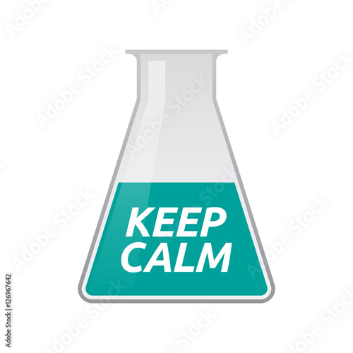 Isolated test tube with    the text KEEP CALM