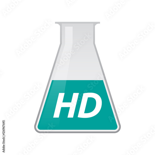 Isolated test tube with    the text HD