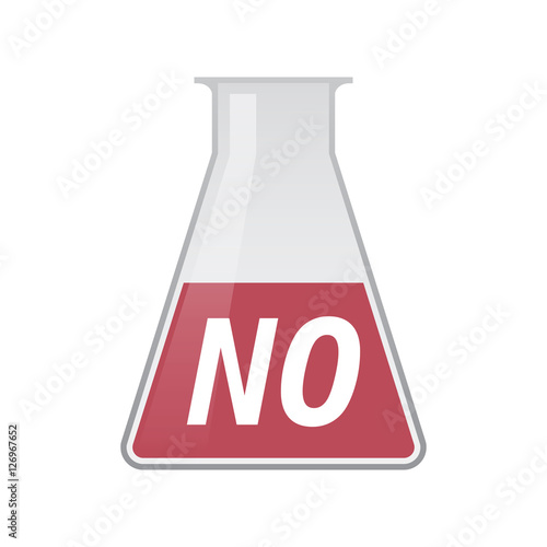Isolated test tube with    the text NO