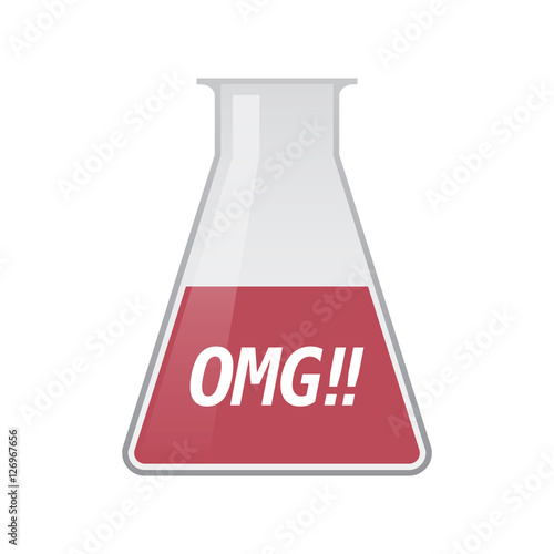 Isolated test tube with    the text OMG!!