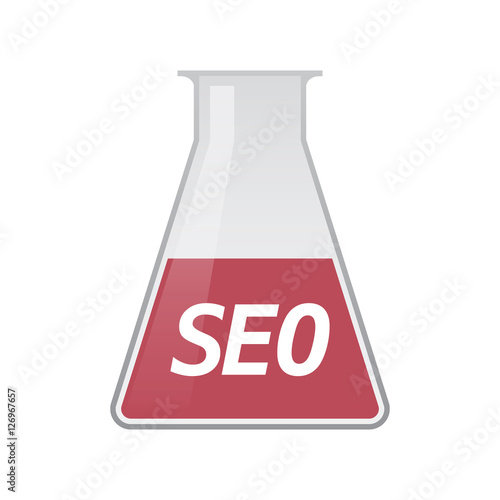 Isolated test tube with    the text SEO