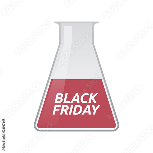 Isolated test tube with    the text BLACK FRIDAY