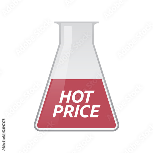 Isolated test tube with    the text HOT PRICE